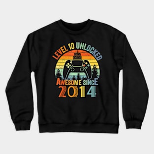 Level 10 Video 10 Years Old 10 Birthday Crewneck Sweatshirt